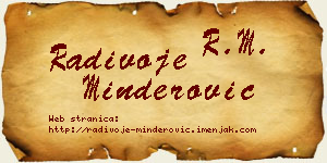 Radivoje Minderović vizit kartica